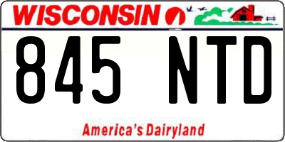 WI license plate 845NTD