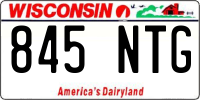WI license plate 845NTG
