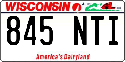 WI license plate 845NTI