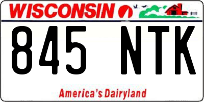WI license plate 845NTK