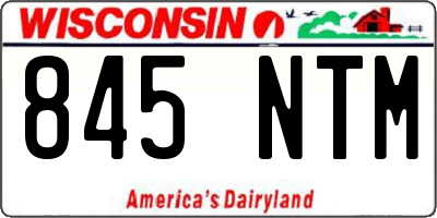 WI license plate 845NTM
