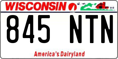 WI license plate 845NTN
