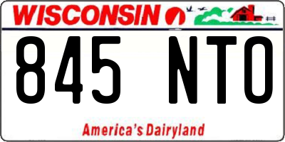 WI license plate 845NTO