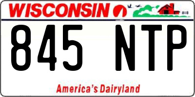 WI license plate 845NTP