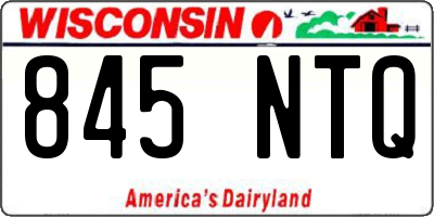 WI license plate 845NTQ