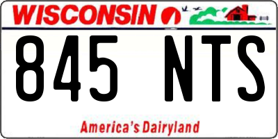 WI license plate 845NTS