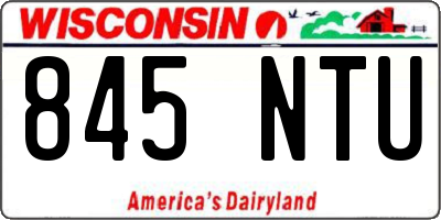 WI license plate 845NTU