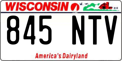 WI license plate 845NTV