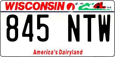 WI license plate 845NTW