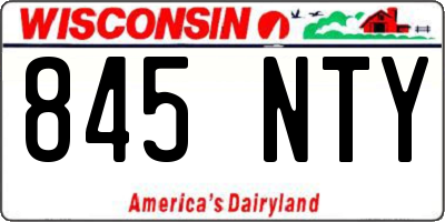 WI license plate 845NTY