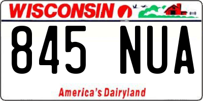 WI license plate 845NUA