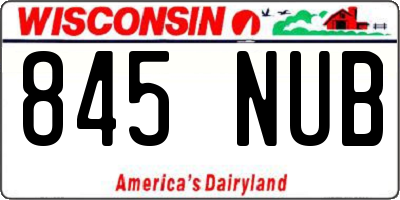 WI license plate 845NUB