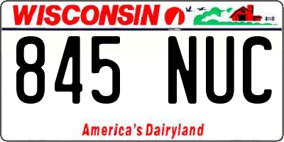 WI license plate 845NUC
