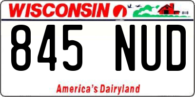 WI license plate 845NUD