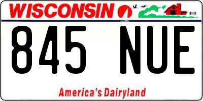 WI license plate 845NUE