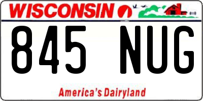 WI license plate 845NUG