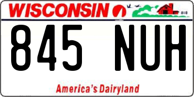 WI license plate 845NUH
