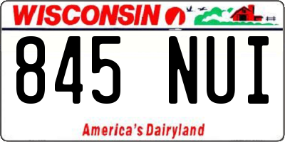 WI license plate 845NUI