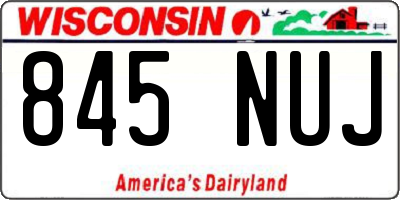 WI license plate 845NUJ