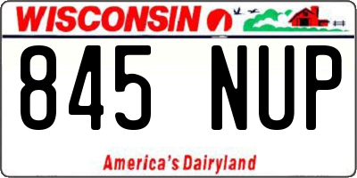WI license plate 845NUP