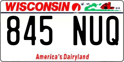 WI license plate 845NUQ