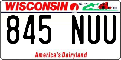 WI license plate 845NUU