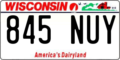 WI license plate 845NUY