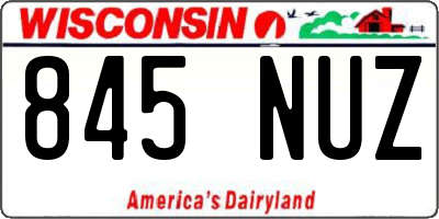 WI license plate 845NUZ
