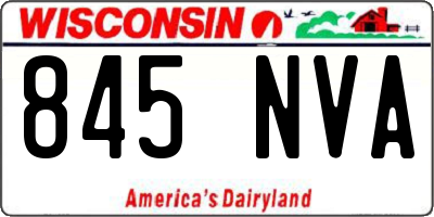 WI license plate 845NVA