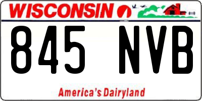 WI license plate 845NVB
