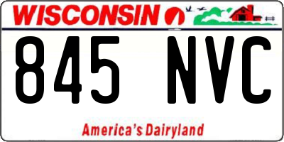 WI license plate 845NVC