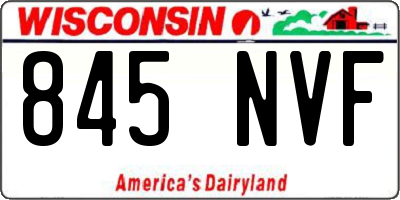 WI license plate 845NVF