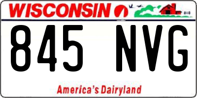 WI license plate 845NVG