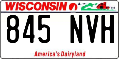 WI license plate 845NVH