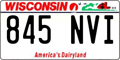 WI license plate 845NVI