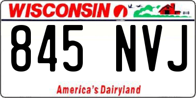 WI license plate 845NVJ