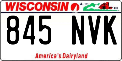 WI license plate 845NVK