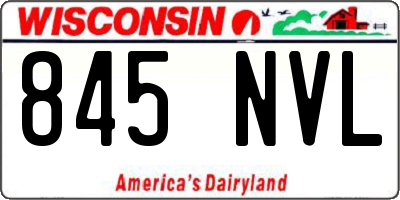 WI license plate 845NVL