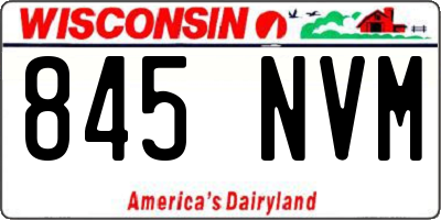 WI license plate 845NVM