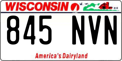WI license plate 845NVN