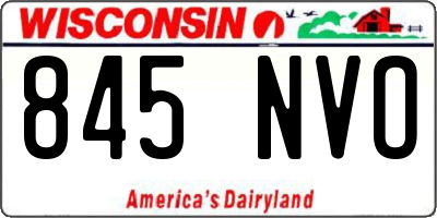 WI license plate 845NVO