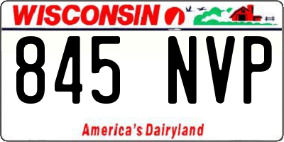 WI license plate 845NVP