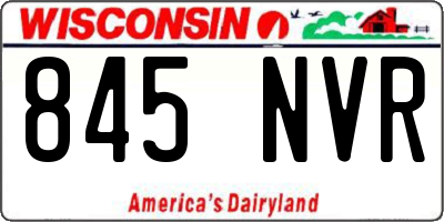 WI license plate 845NVR