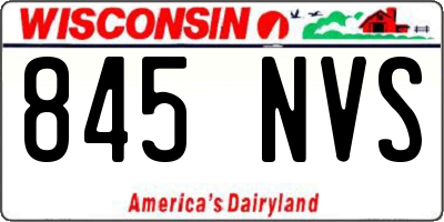 WI license plate 845NVS