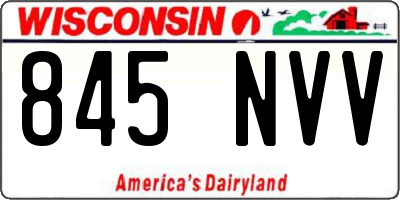 WI license plate 845NVV