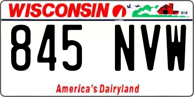 WI license plate 845NVW