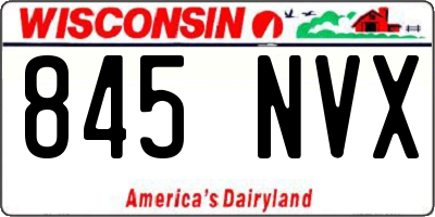 WI license plate 845NVX