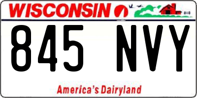 WI license plate 845NVY