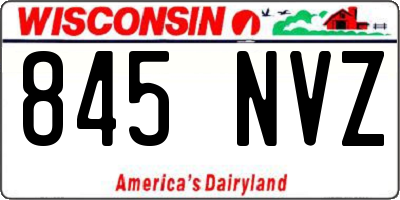 WI license plate 845NVZ