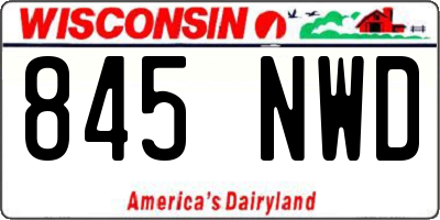 WI license plate 845NWD